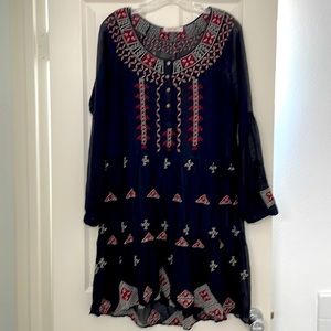 Johnny Was drop-waisted baby doll dress